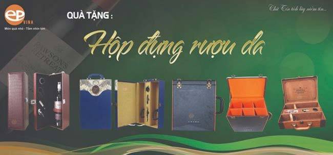Hộp quà đựng rượu vang cao cấp bằng da Hộp quà đựng rượu vang cao cấp bằng da