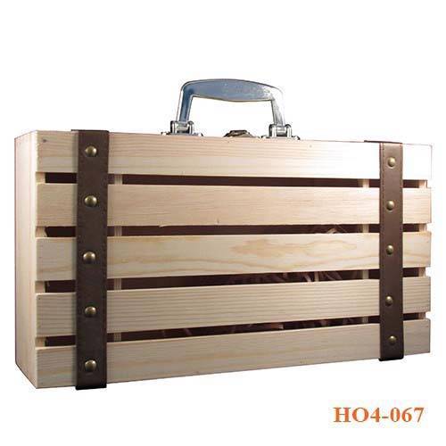 Hộp rượu gỗ đôi màu tự nhiên Hộp rượu gỗ đôi màu tự nhiên