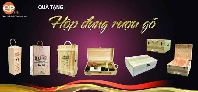 Hộp rượu quà tặng bằng gỗ lịch lãm Hộp rượu quà tặng bằng gỗ lịch lãm