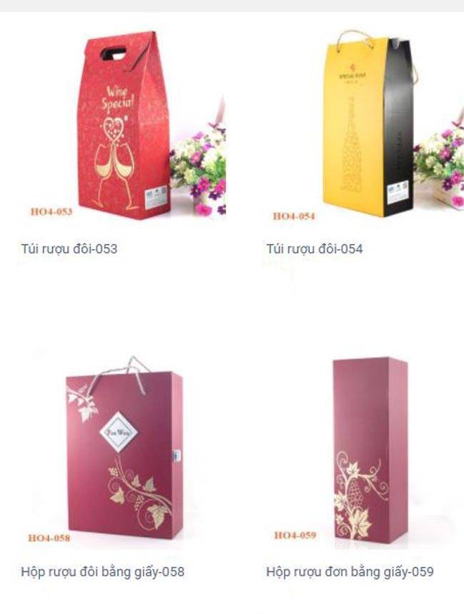 Túi hộp giấy đựng chai rượu Túi hộp giấy đựng chai rượu