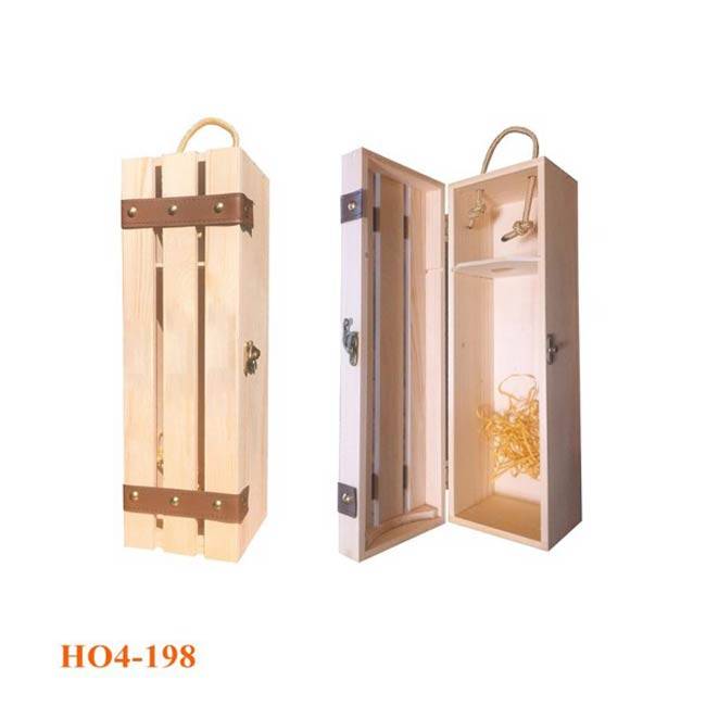 Hộp gỗ đựng chai rượu đơn giản, phong cách