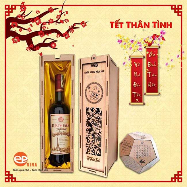 Mẫu hộp rượu quà tặng cho ngày tết