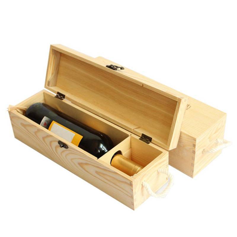 Hộp đựng rượu gỗ thông đơn giản, đẹp mắt