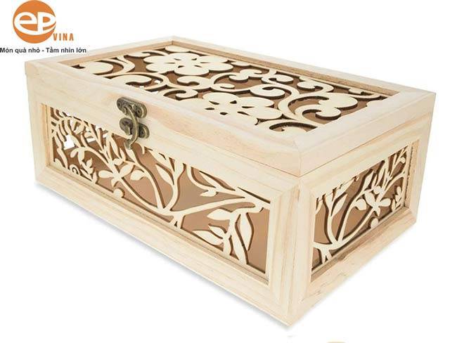 Hộp gỗ đựng quà tặng chạm trổ tinh xảo