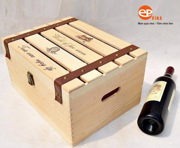 Hộp gỗ đựng rượu vang 6 chai