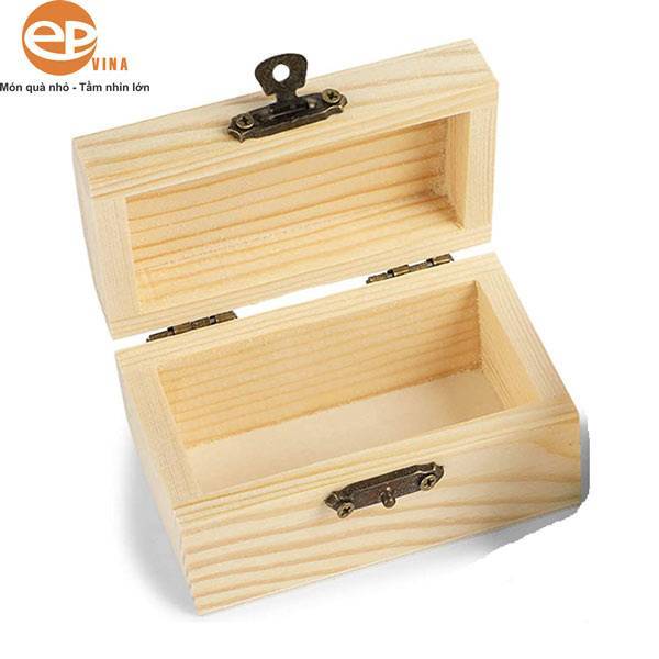 Hộp gỗ hình chữ nhật có khóa móc