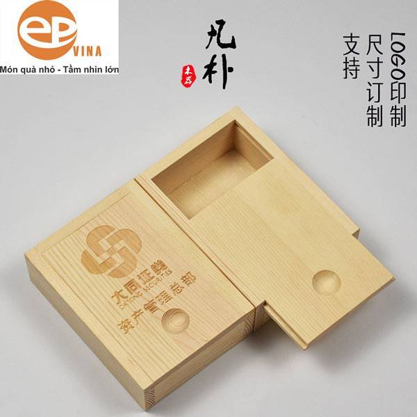hộp gỗ hình chữ nhật nắp trượt